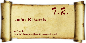 Tamás Rikarda névjegykártya
